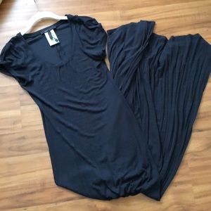 BCBG Navy Blue Cotton Maxi Dress